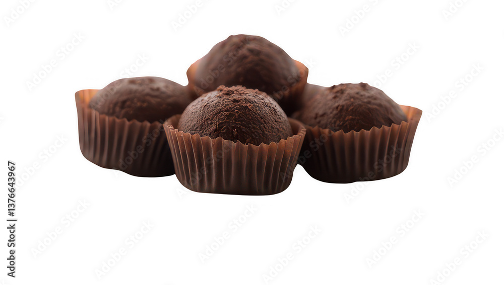 Delicious Chocolate Truffles in Paper Cups Delicious Chocolate Truffles in Paper Cups