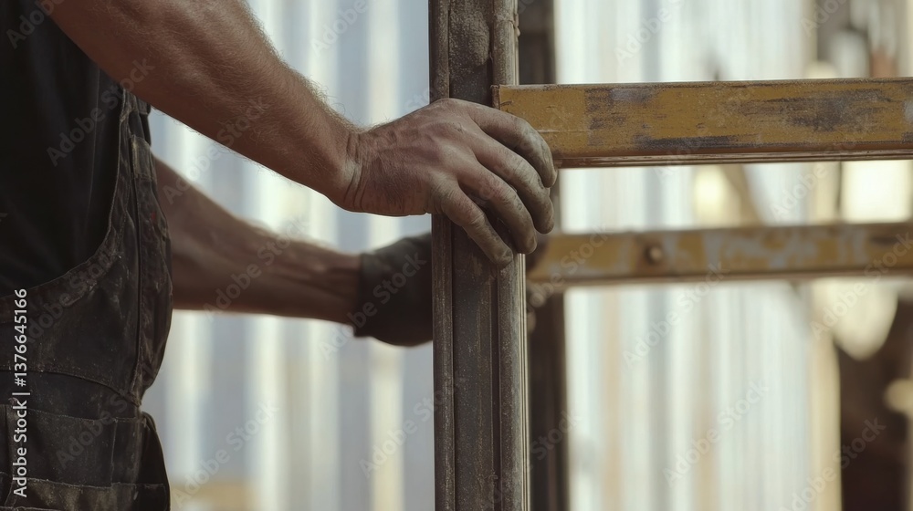 custom made wallpaper toronto digitalA construction worker adjusting scaffolding for safety. Featuring safety and organization