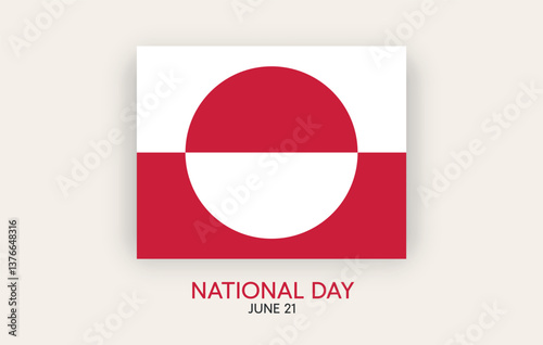 Greenland National Day Flag June 21 Celebration Banner. Editable image.