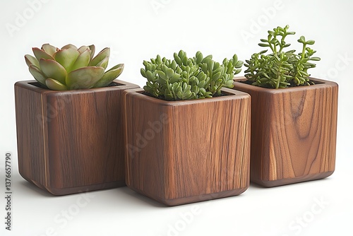 Succulents in Wooden Cubes.