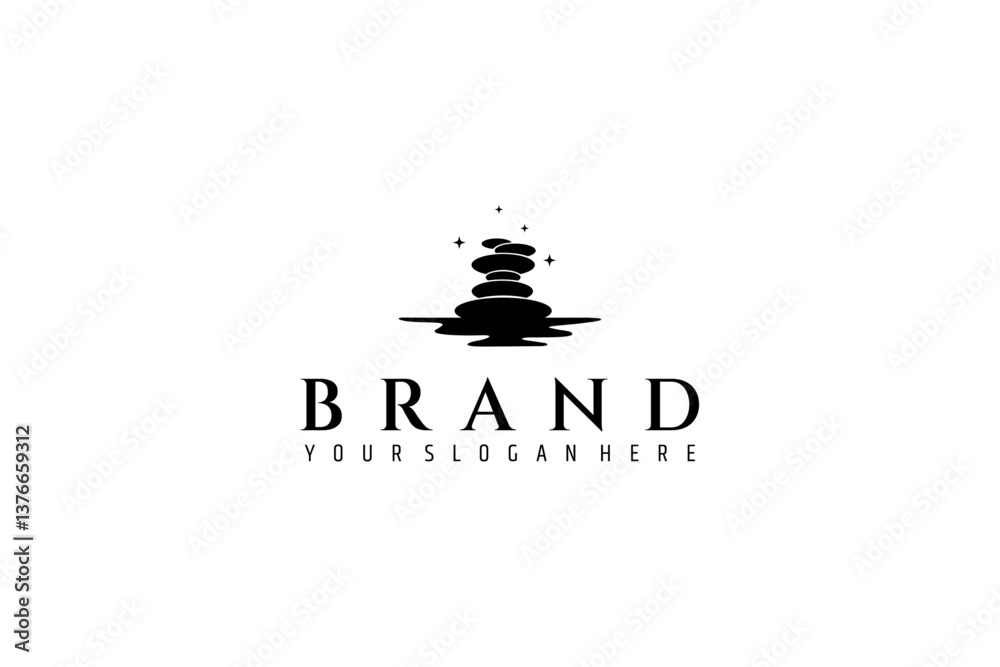 stacked stone logo in flat silhouette design stacked stone logo in flat silhouette design