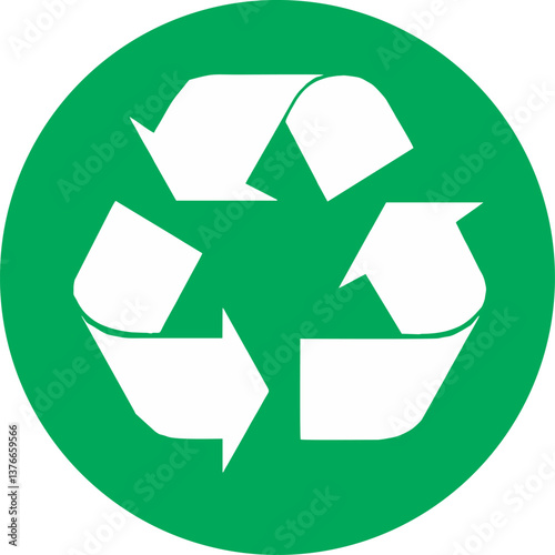 green circular sign,  recycling symbol, sustainability and waste management