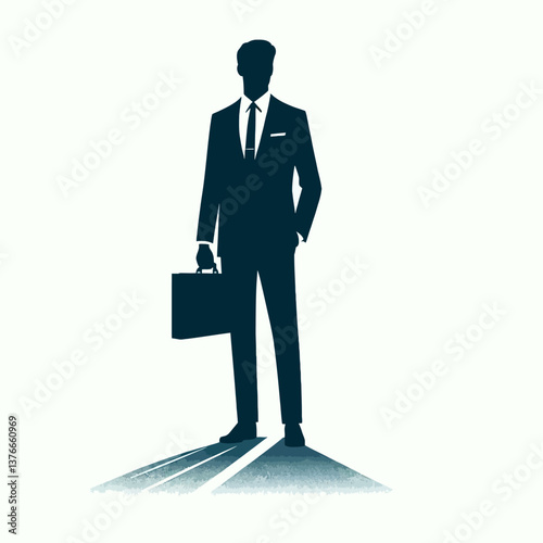 "Illustration vectorielle sur le thème des affaires avec fond blanc : design moderne avec éléments de bureau, technologie et travail d'équipe pour présentations, marketing et style corporatif."