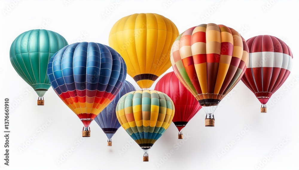 Fototapeta premium colorful hot air balloons arranged on white background