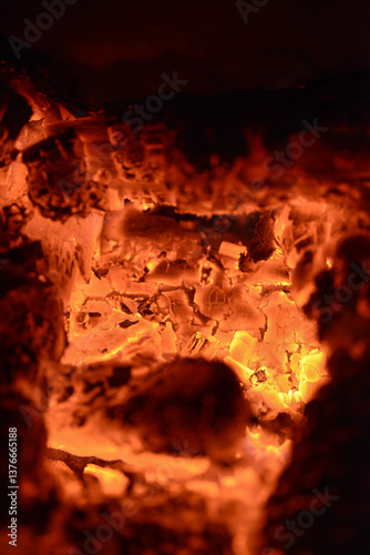 Obraz na płótnie Feuer im Kamin, Ofen, Weissglut w salonie