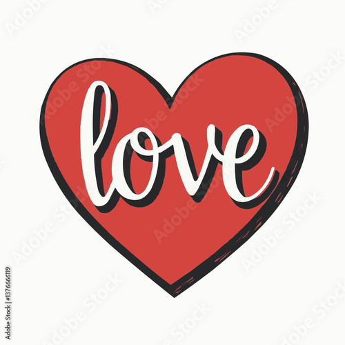 Wort "Liebe" in rotem Herz

