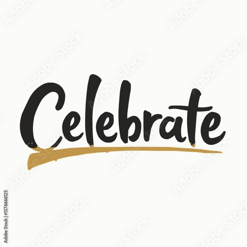 Goldenes Celebrate Schriftzug mit Funkeln

