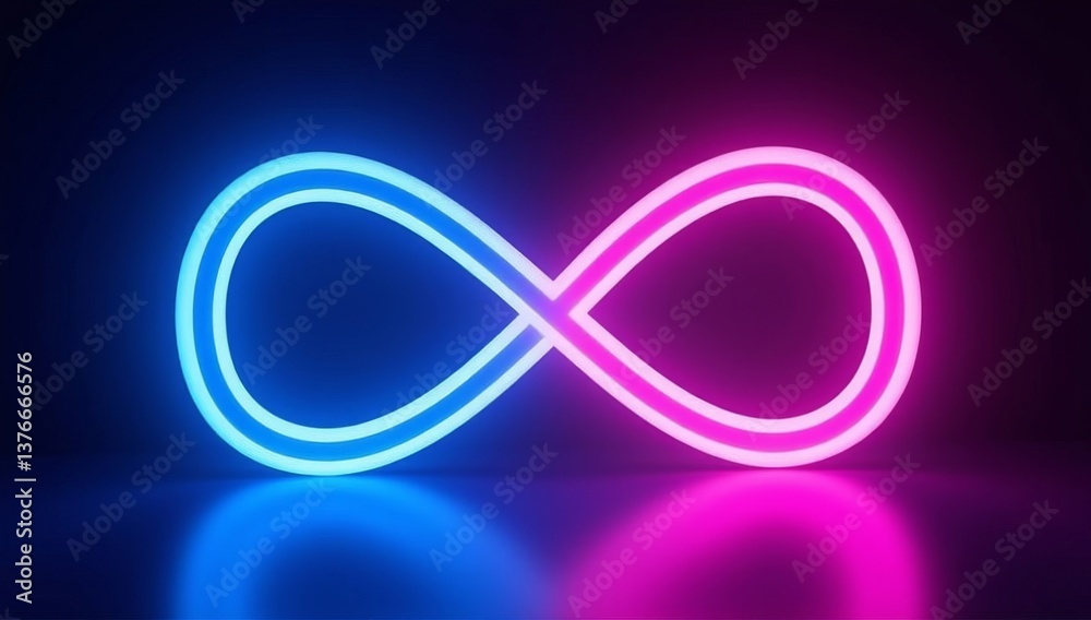 Fototapeta premium Neon infinity symbol