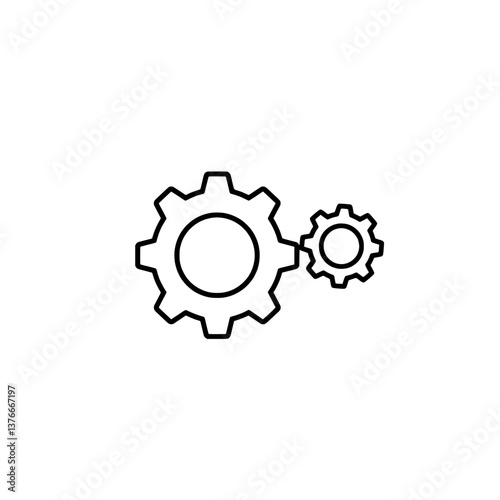 Gear Mechanism: Two interlocking gears, depicted in a clean, minimalist style, symbolize interconnectedness, precision, and the smooth functioning of processes.