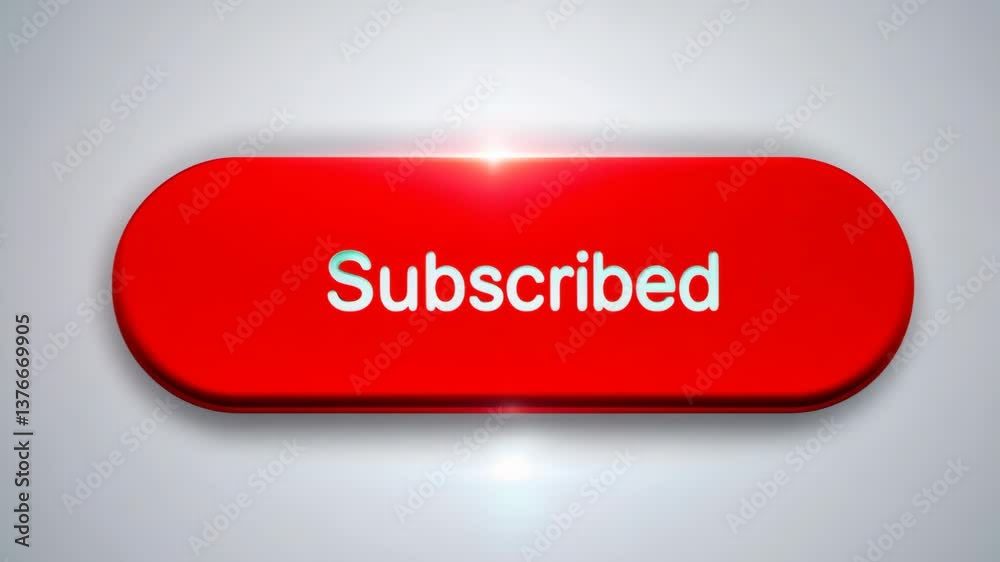Transition from red to green subscribed button with dynamic animation effect
