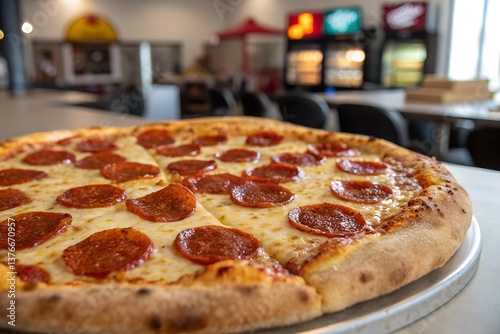 italian pizza with pepperoni and mozzarella on a wooden board
