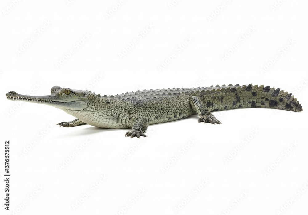 Gharial isolated on a white background Gharial isolated on a white background