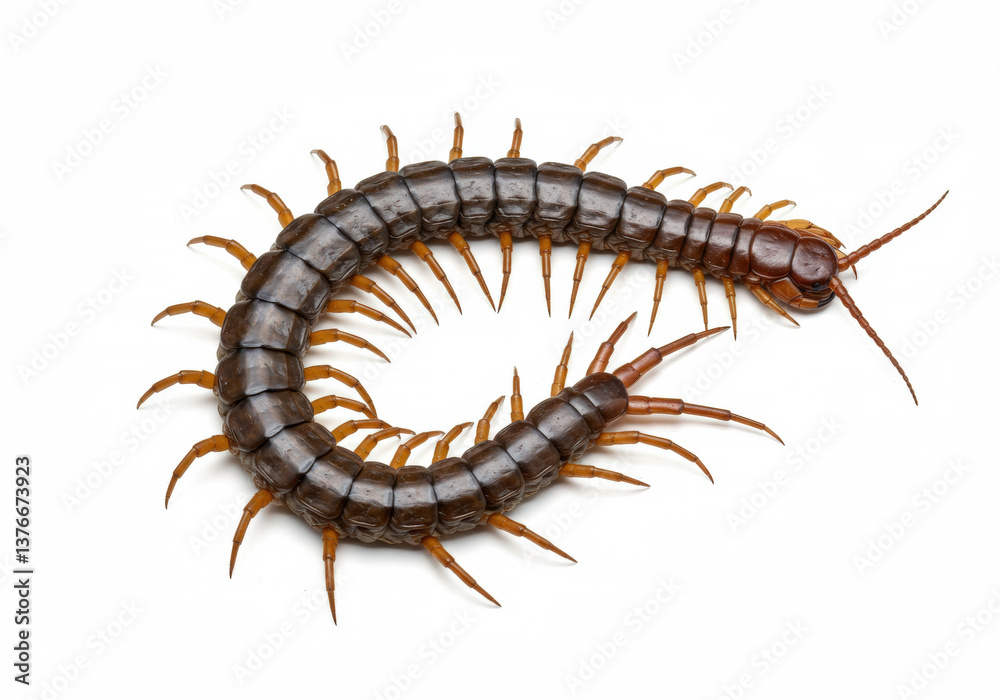 Giant Centipede isolated on a white background Giant Centipede isolated on a white background