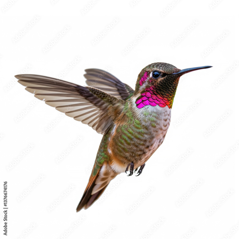 Fototapeta premium Hummingbird isolated on a white background
