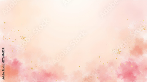 Ein sanfter, pastellfarbener Aquarellhintergrund mit zarten Ostereimustern und subtilem Goldfunkeln, der eine warme und elegante Atmosphäre schafft. KI Generated