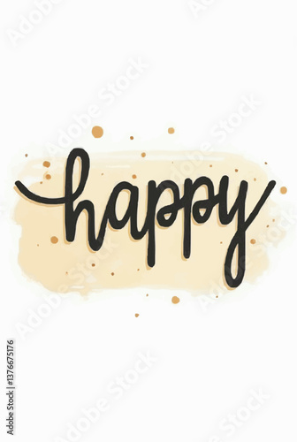 Gelbes Wort "Happy"

