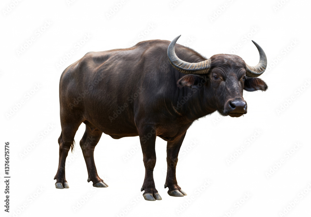 Fototapeta premium Water Buffalo isolated on a white background