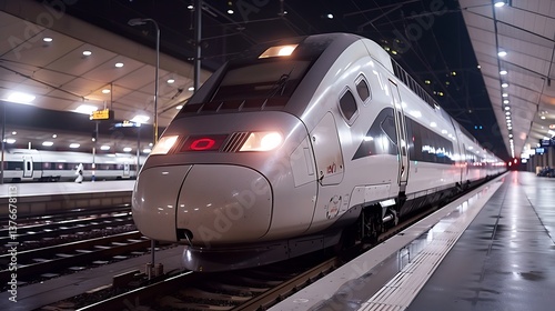 trains at the station, railways, travel, high-speed train stationary in action, business class wagons, for travel or work comfortable and fast