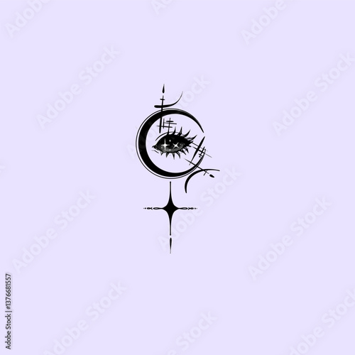 black moon lilith symbol vector tattoo art ide