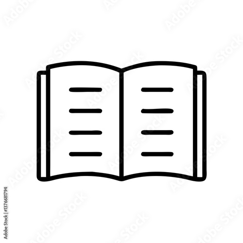 Open Book Icon Representing Knowledge and Learning  