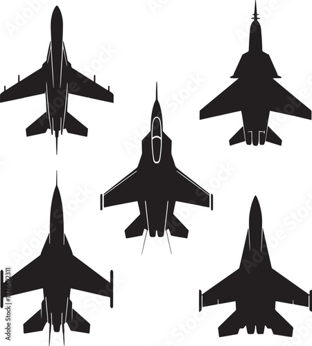 set of airplanes vector illustration