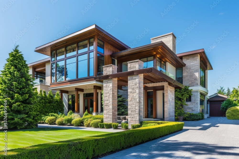 Fototapeta premium Exterior of a modern luxury home