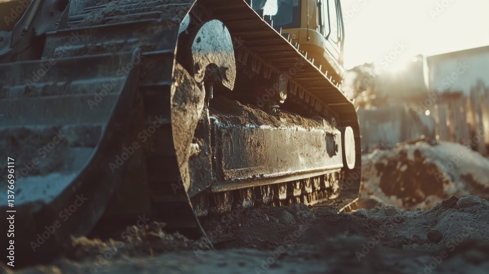 A construction worker operating a bulldozer at a site. Featuring precision and strength A construction worker operating a bulldozer at a site. Featuring precision and strength