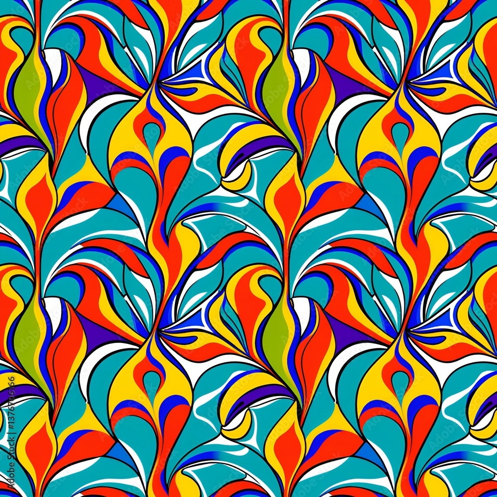 A colorful abstract pattern on a blue background. A colorful abstract pattern on a blue background.
