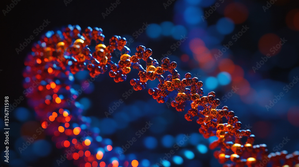 Molecule 3D illustration. Computer simulation and laboratory experiments. Decoding genome. Virtual modeling of chemical processes. Hi-tech in medicine Molecule 3D illustration. Computer simulation and laboratory experiments. Decoding genome. Virtual modeling of chemical processes. Hi-tech in medicine