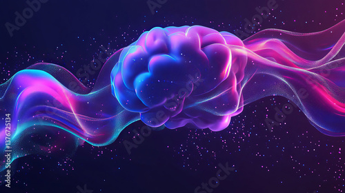 Obraz na płótnie Big Data concept. Neural networks and artificial intelligence 3D illustration. Abstract technological background with Information funnel w salonie