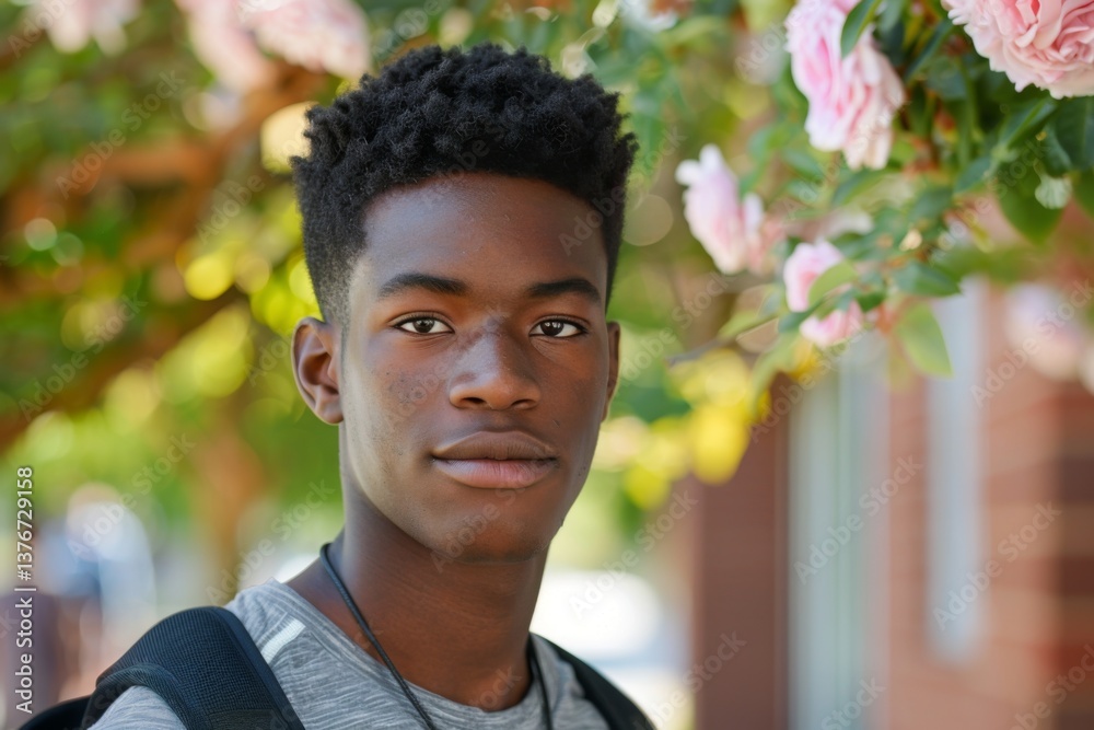 Portrait of a high school African American male student Portrait of a high school African American male student