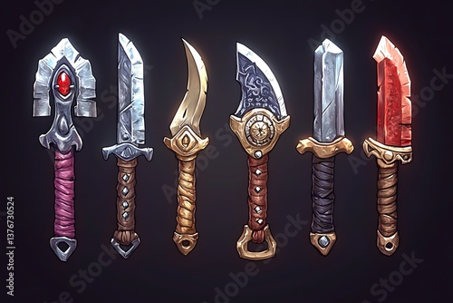Fantasy Daggers Game Assets.