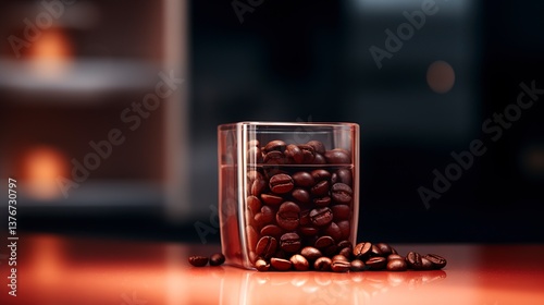A photo of an empty coffee bean container in soft light. ' ,High Quality Details , 8k full ultra HD --ar 16:9 --v 5.2 Job ID: 57415e58-3653-4369-a313-2c559885d03e
