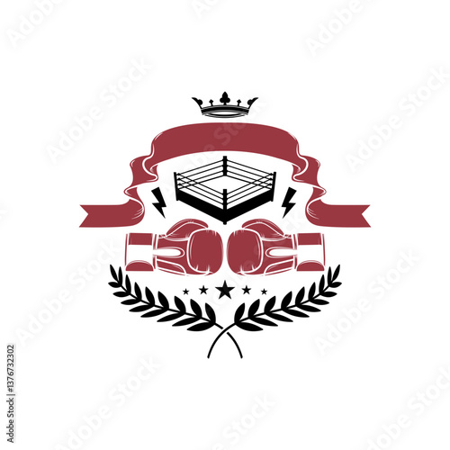 boxing club labels, emblems and design elements. Vector illustration.
