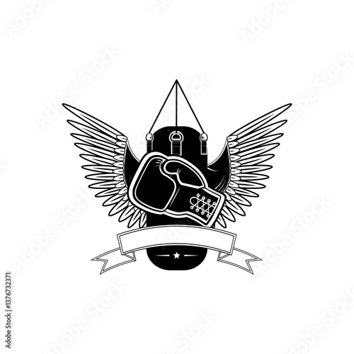 boxing club labels, emblems and design elements. Vector illustration.