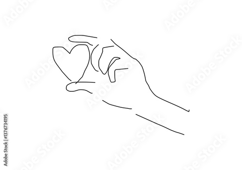 line art illustration representing love, drawn with elegant and simple strokes
