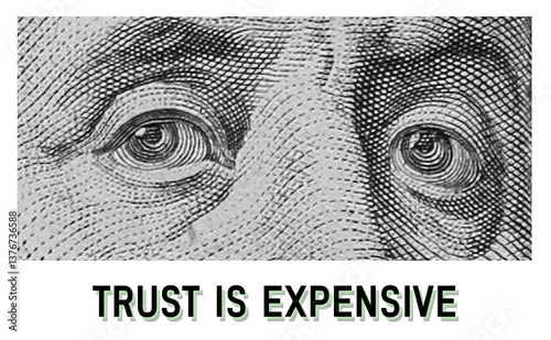 Vászonkép Trust is Expensive text banner