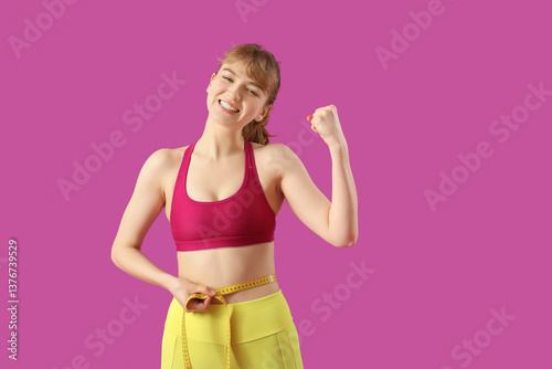 Happy young sporty woman me...
