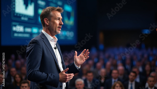 Business Speaker Presenting at Conference – Professional Presentation for Corporate Events