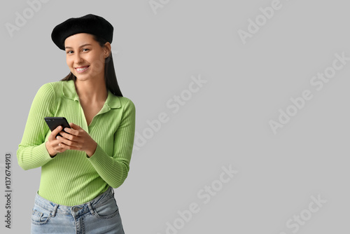 Beautiful young woman in st...