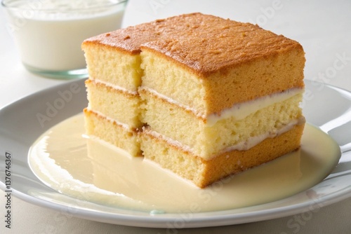 Sponge cake soaked in three types of milk