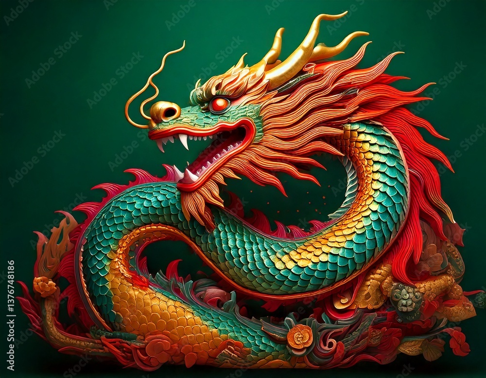 Fototapeta premium illustration of a Chinese dragon 