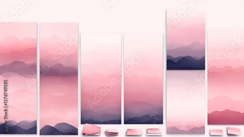 Pink Mountain Range Phone Wallpapers.