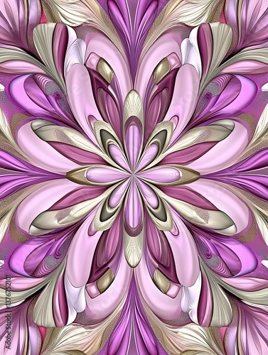 Purple Floral Mandala Design.