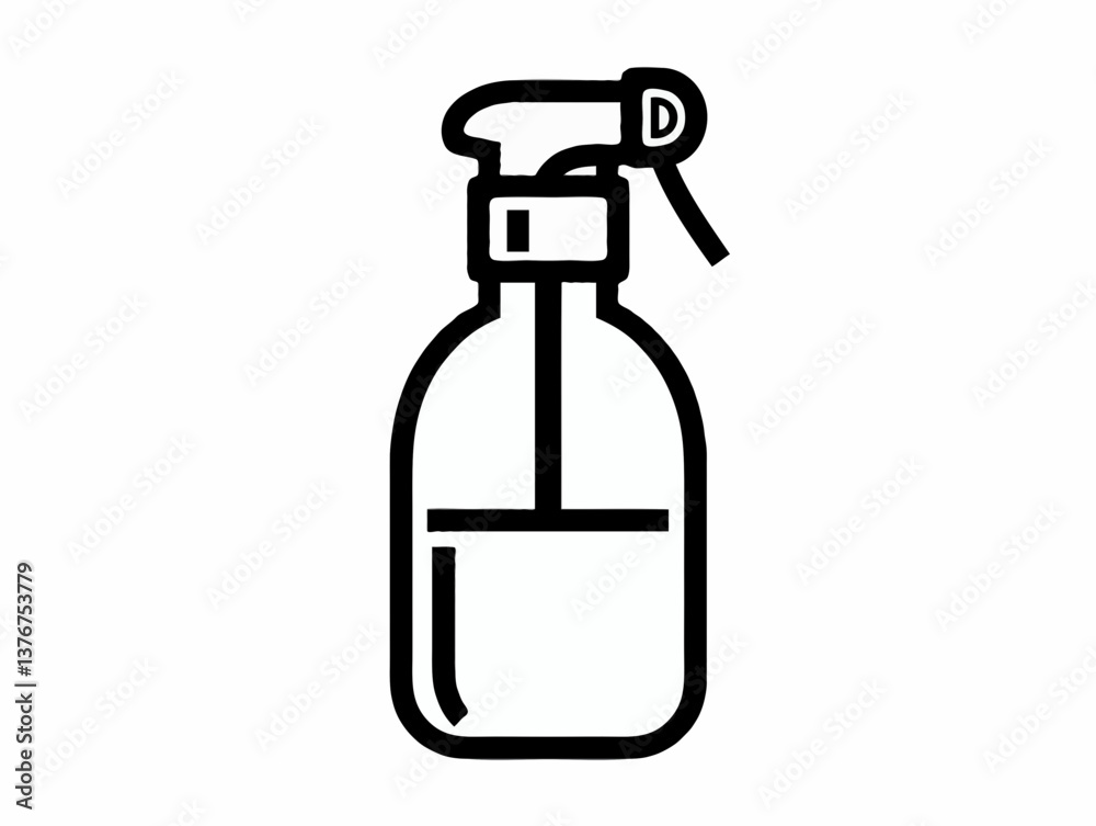 Spray bottle icon in minimalist black and white style Spray bottle icon in minimalist black and white style
