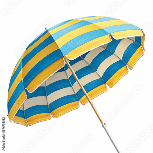 Beach umbrella watercolor png