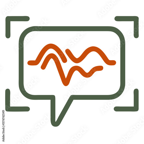 Speech Waveform Minimalist Vector Icon for Voice Recognition Interfaces, AI Assistants, and Audio Analysis Tools