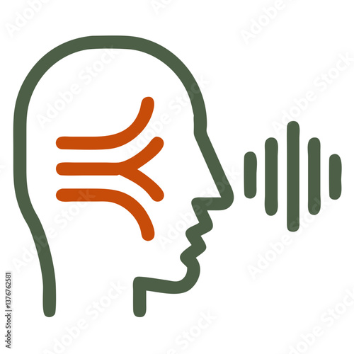 Voice Recognition Minimalist Vector Icon for AI Interfaces, Audio Command Systems, and Smart Device Integration
