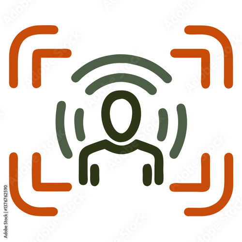 Voice Scan Profile Minimalist Vector Icon for Biometric Login Screens, AI Voice ID Systems, and Cybersecurity Dashboards