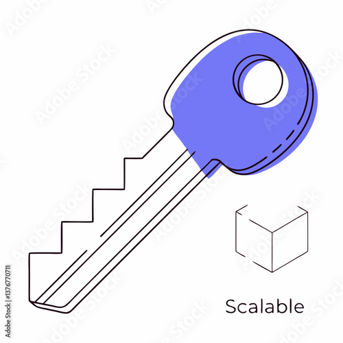 picturesque peaceful creative Clean lines outline of a key. Scalable, minimal, flat color. VECTOR FORMAT with Scalable Design. genuine